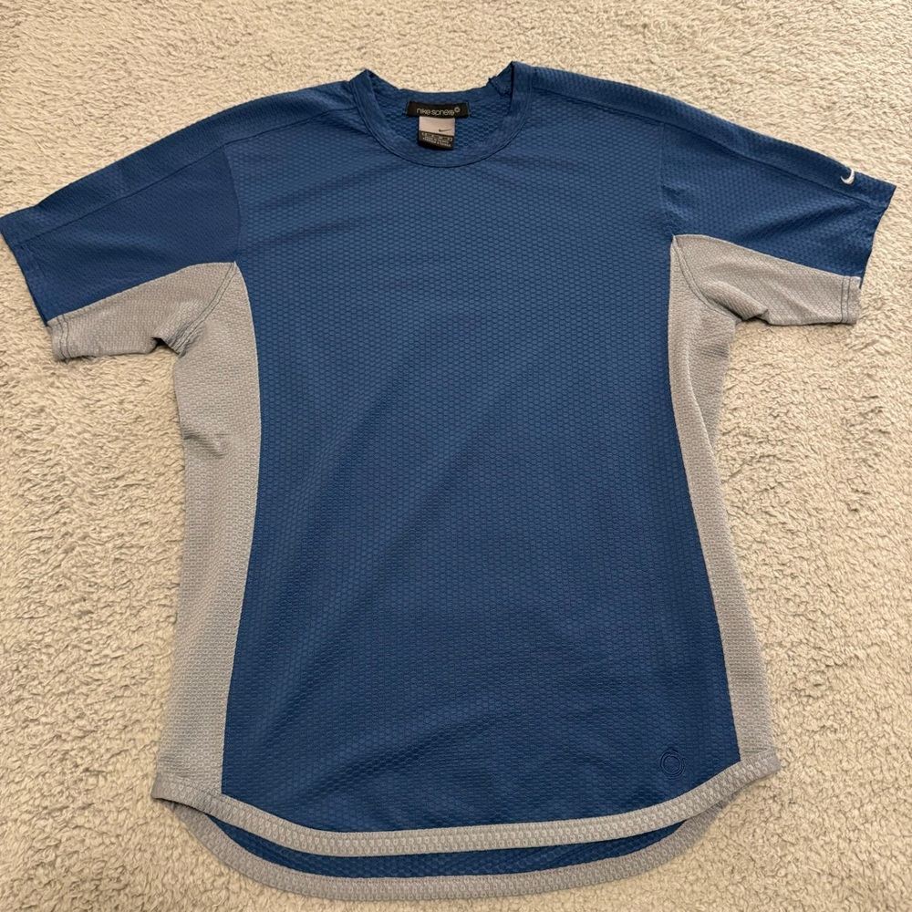 Nike Sphere Shirt 1/4 Zip Short Sleeve Size Men's Small Blue Vintage Y2k
